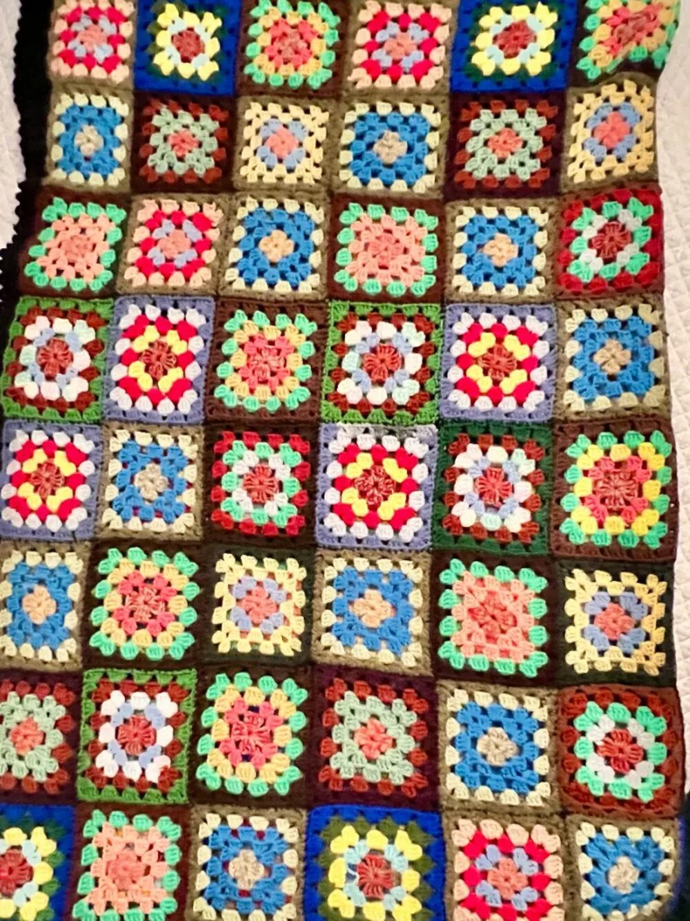 Handmade Vintage Granny Square Afghan 56